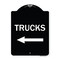 Signmission Trucks Trucks With Left Arrow Heavy-Gauge Aluminum Architectural Sign, 24" x 18", BW-1824-22781 A-DES-BW-1824-22781 - alternate 1